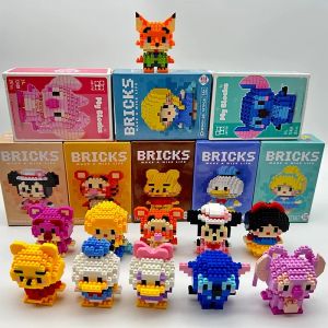 Blocs de construction princesse Disney Elsa LinaBell, Mickey Mouse canard, Mini figurines d'action,