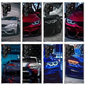 Coque de téléphone voiture bleu rouge pour bmw, étui imprimé en Silicone pour Samsung Galaxy S23 S24