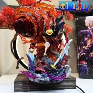 Figurine de dessin animé Gk, une pièce, Luffy avec jouets Led, équipement 3, Statue rouge Roc en