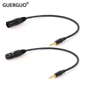 GuerGuo 3.5mm vers XLR câble adaptateur équilibré 1/8 pouces Mini Jack TRS stéréo mâle vers 3Pin XLR