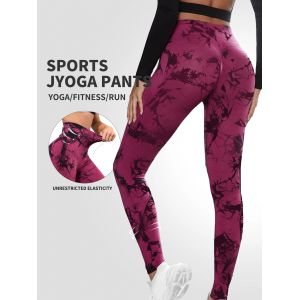 Pantalon de yoga teint pour femme, taille haute, hanche de pêche, caleçon serré, course à pied,