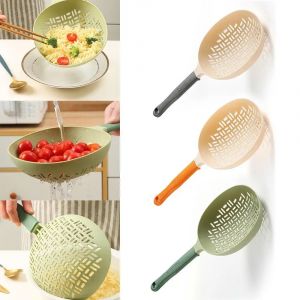 Grande passoire multifonction en silicone avec longue poignée, accessoire de cuisine en nylon, haute