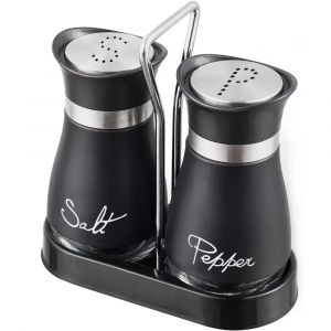 Bouteille d'épices en verre réglable et rechargeable, salière et poivrière avec étagère,