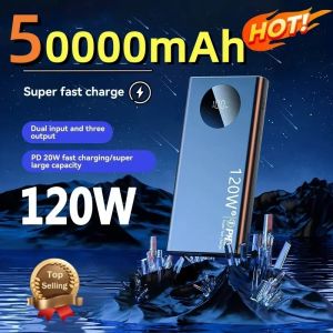 Chargeur de batterie portable haute capacit&eacute;, Powerbank &agrave; charge super rapide, 120W, 50000mAh,