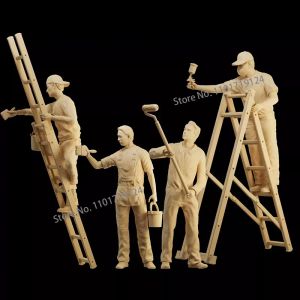 Miniatures non peintes 1/64 1/43 1/35 peintre blanchisseur décoration travailleurs figurine