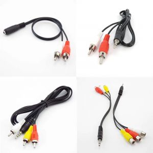 1 pi&egrave;ces 3 4 p&ocirc;les 3.5mm m&acirc;le femelle prise Jack &agrave; 2RCA 3 RCA m&acirc;le femelle adaptateur 3RCA Audio