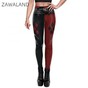 ZAWALAND-Leggings de dehors pour Femme, Costume de Cosplay Harley Quinn, Pantalon de Gym Sportif,