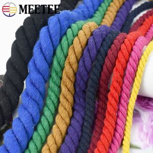 Corde en coton tressée de couleurs mélangées, 5M, 5/8/10/12/20mm, pour la décoration, sac à cordon