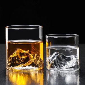 Verre à whisky design Iceberg créatif, verre à liqueur japonais 3D Mountain, verre à whisky Rock,