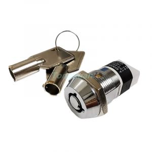 1 pi&egrave;ce 19mm m&eacute;tal 4 broches ON-OFF 2 positions DPST s&eacute;rie A interrupteur &agrave; cl&eacute; de verrouillage