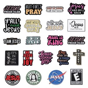 Jésus Freak Club émail broche jésus a ma dos emblèmes Religion broches revers Badge bijoux cadeaux