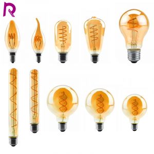 Ampoule Edison E27 E14 220V rétro Vintage lampe Edison C35 ST64 G80 G95 G125 T225 ampoule spirale