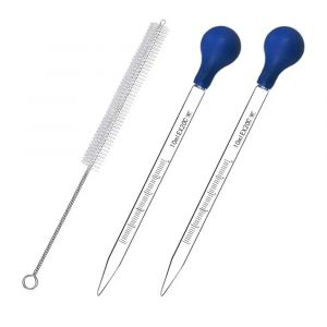 Pipette graduée en verre transparent, 2 pièces, avec 1 brosse de nettoyage, pipette de mesure,
