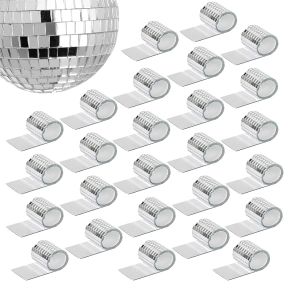 Carreaux de mosaïque auto-adhésifs pour bricolage, petit miroir carré, autocollant Chang Ball, 26