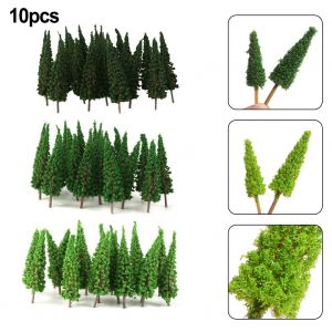 10 pièces pins modèle Train chemin de fer bâtiment vert modèle arbre pour N/ OO jauge échelle chemin