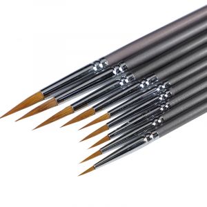 9 pi&egrave;ces belette cheveux ligne livre brosse peinture aquarelle gouache peinture &agrave; l'huile crochet