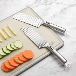Trancheur de chips de pommes de terre, pâte, légumes, fruits froissés, couteau ondulé, coupe-pommes