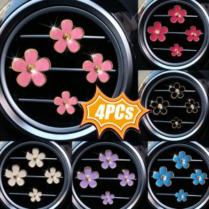 Clips de parfum pour sortie de voiture, 4 pièces, fleur, désodorisant, diffuseur, climatisation,