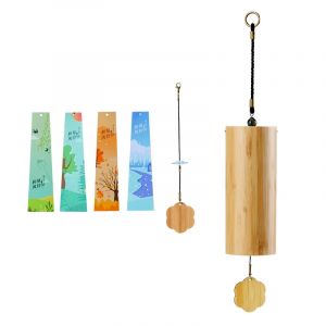 Hluru Windbell carillon éolien en bambou 8 tiges de ton carillons éoliens Zen méditation artisanat