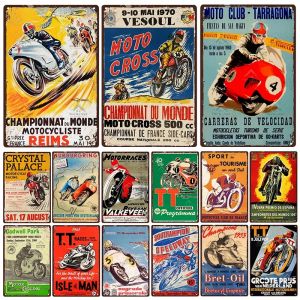 TT Isle of Man Metal Poster, Retro 18 Signs, Motorcycle Races, Vintage Metal Plaque, Wall Plate,
