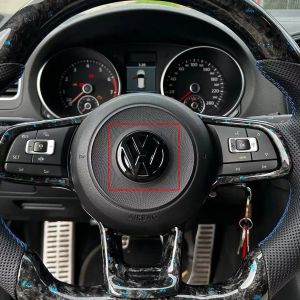 Housse d'emblème de volant noir brillant Volkswagen, housse pour Logo Golf 7 Rline, accessoires de