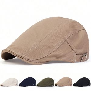 Casquettes de journal pour hommes, couleur unie, panneau lumineux, chapeaux de peintre britannique,