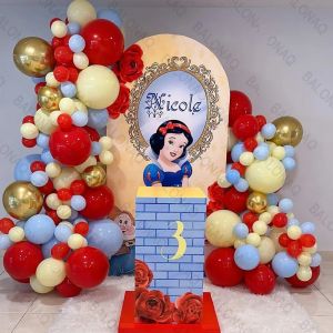 1 ensemble de ballons princesse blanche-neige en aluminium, d&eacute;coration de f&ecirc;te d'anniversaire pour