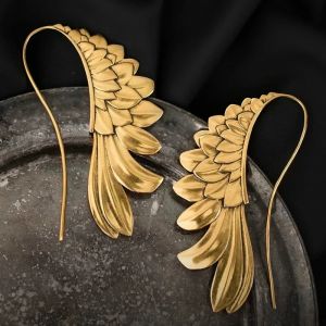 1 paire Vintage plume breloque boucles d'oreilles pour hommes femmes ange ailes pendentif boucles
