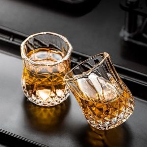 Verre &agrave; whisky en forme de rhum, Mini verre &agrave; Shot cr&eacute;atif en forme de diamant, tasse en Relief