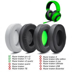 Nouveau remplacement oreillettes mousse oreillettes coussins pour Razer Kraken 7.1 Chroma V2 USB