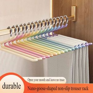 Cintre télescopique pour pantalons en plastique, 5 pièces, Type d'oie, pour garde-robe, dortoir,