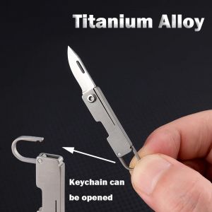MINI TC4 alliage de titane Mini couteau pliant EDC Portable porte-clés pendentif couteau Express