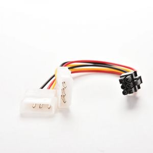 Molex – adaptateur de câble d'alimentation IDE double 4 broches mâle à 6 broches femelle, PCI-E Y,