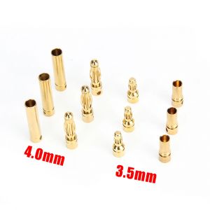 Fiche banane 12 paire/ensemble 3.5mm, 4.0mm connecteur banane plaqué or pour modèle RC batterie