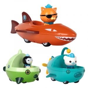 GUP jouet 3 pièces/ensemble les Octonauts Barnacles Peso Kwazii véhicule à tirer Playset jouets