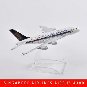 JASON TUTU-Modèle réduit d'avion de Singapour A380, 16cm, avion Airbus en métal moulé sous pression,