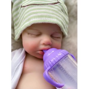 LouLou Bebe Reborn en Silicone solide peint &agrave; bouche ouverte de 33cm, poup&eacute;es lavables pour