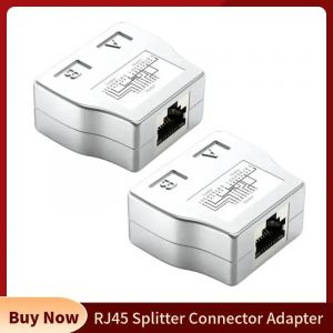 Coupleur RJ45 1 &agrave; 2 voies, adaptateur de connecteur s&eacute;parateur, prise modulaire Ethernet, bo&icirc;te