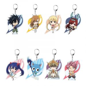 Anime porte-clés bijoux fée queue pendentif porte-clés 5 couleurs breloques acrylique porte-clés