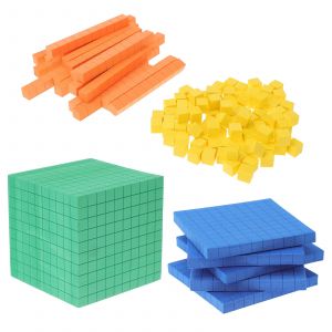 Boîte de démonstration, Cubes de comptage, jouets empilés, Base dix blocs pour les mathématiques, 10