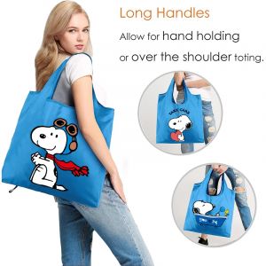 Snoopy sac &agrave; provisions pliable pour femmes Anime mode sacs fourre-tout de grande capacit&eacute; haute