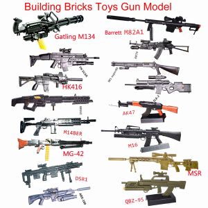 Mini pistolet jouet échelle 1:6, modèle M134 MG42 AK47 98K, fusil, puzzle, briques de construction,