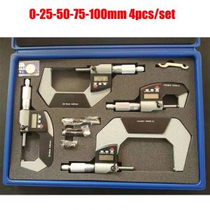Micromètre extérieur électronique 0-25mm 25-50mm 50-75mm 75-100mm 0.001mm micromètre numérique jauge