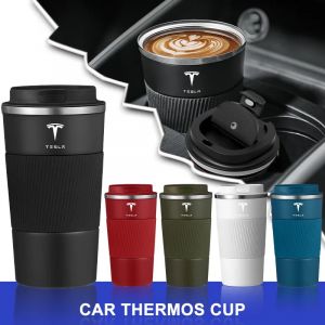 Tasse à café en acier inoxydable pour voiture, Double couche, tasse d'isolation sous vide pour Tesla