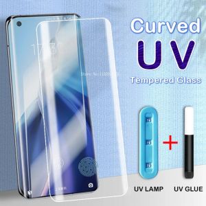 Protecteur d'écran pour Huawei Mate 40 30 20 Pro, 2 pièces, colle UV Nano liquide, verre trempé pour
