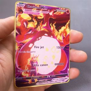 Cartes Pokemon Charizard Vmax 10000HP, carte anglaise en m&eacute;tal Arceus GX Vstar V Golden Limited,