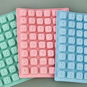 48 lettre Enghish Alphabet lettre Silicone moule savon moule gâteau Cupcake cuisson ustensiles