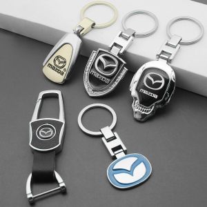 Porte-clés 3D en métal et cuir, emblème de voiture, pour Mazda MS MPS 6 CX-3 CX-5 CX-8 Axela Atenza
