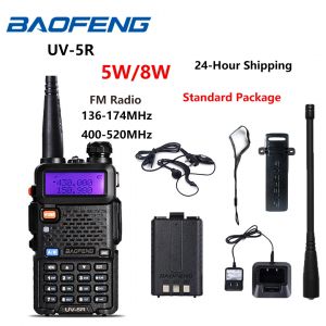 Baofeng UV-5R Radio UV5R 5W talkie-walkie UV 5R 8W Radio amateur FM VHF UHF avec écouteurs 1800mAh
