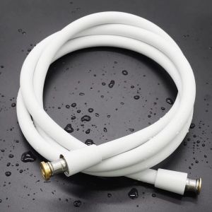 Tuyau de pomme de douche en Latex blanc 1.5/2M, Tube Flexible en Silicone haute pression, robinet
